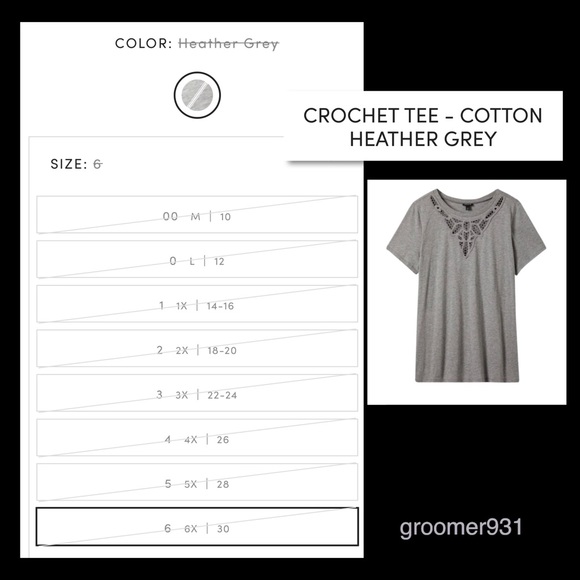 Torrid Crochet Tee-Heather Grey NWT Size 10 - Picture 12 of 16